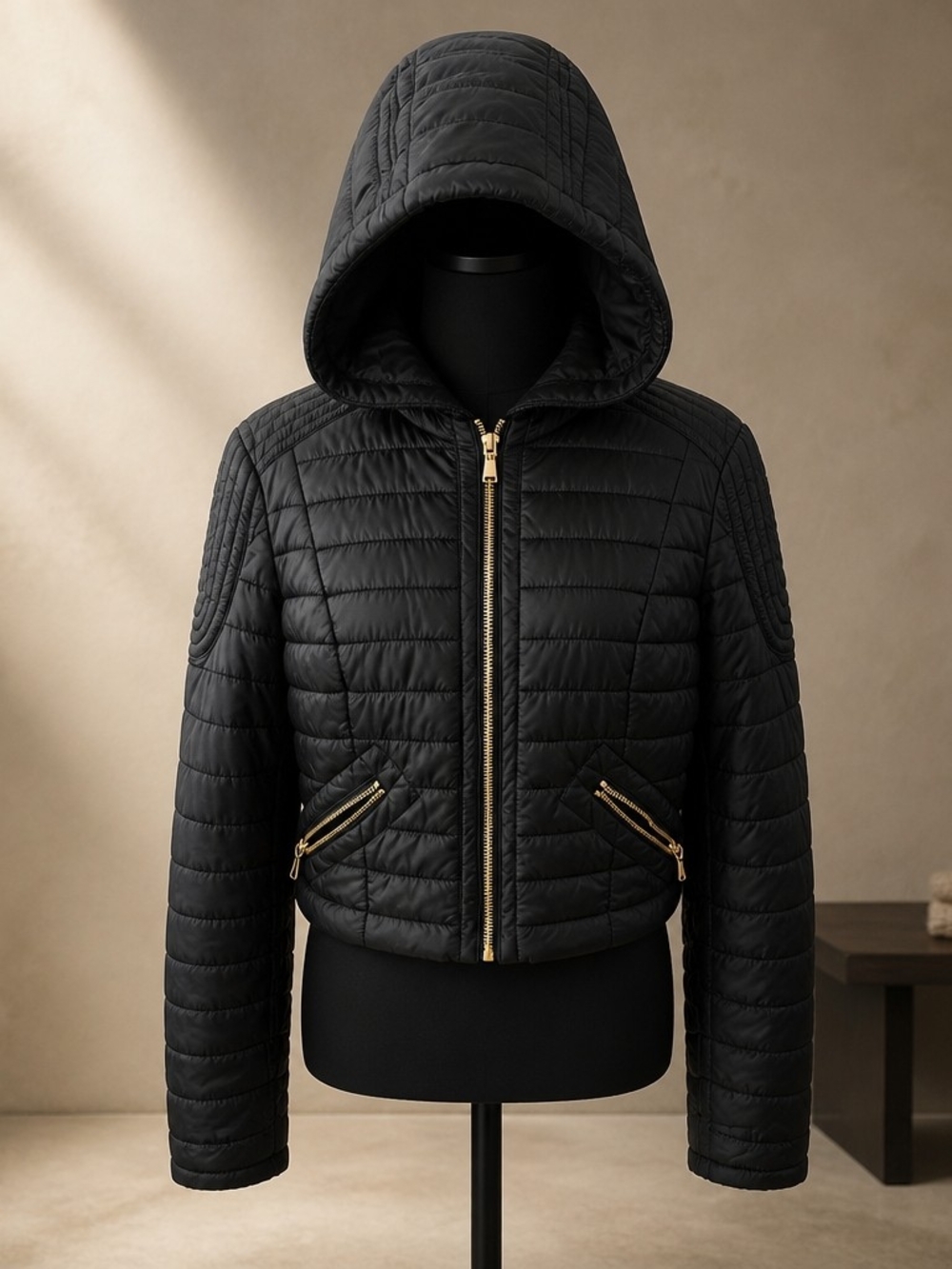 Arden B. Black Feather Puffer Winter Jacket Coat Size XL